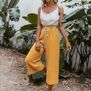 Simplee Belted Wide Leg Pants